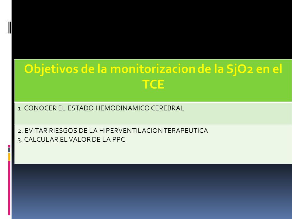 Objetivos de la monitorizacion de la SjO2 en el TCE