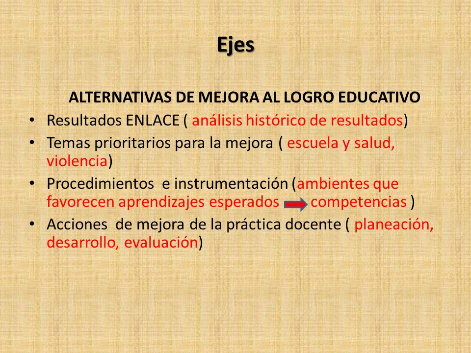 ALTERNATIVAS DE MEJORA AL LOGRO EDUCATIVO