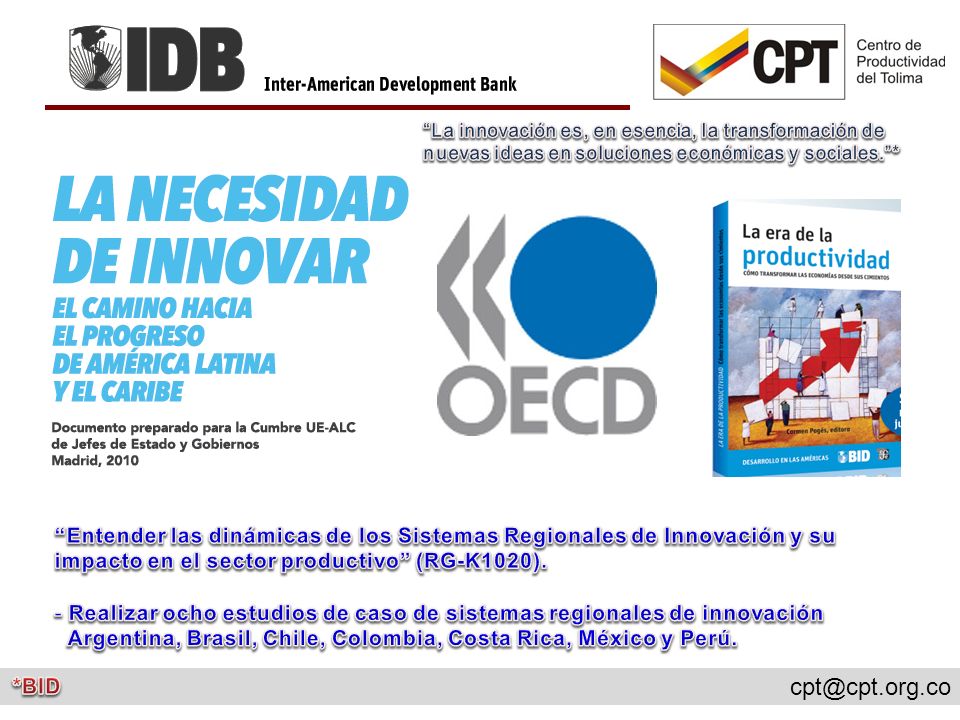 Realizar ocho estudios de caso de sistemas regionales de innovación