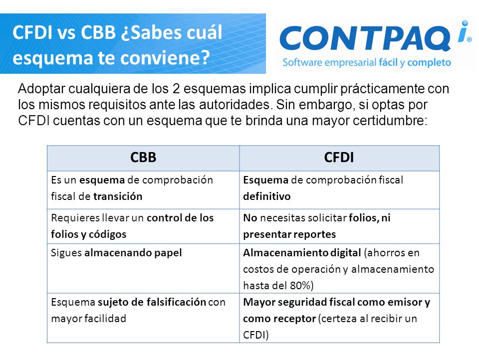 CFDI vs CBB ¿Sabes cuál esquema te conviene