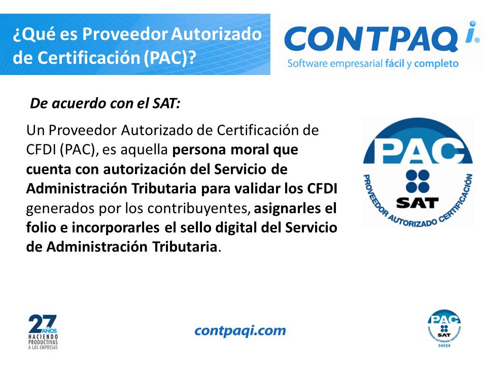 ¿Qué es Proveedor Autorizado de Certificación (PAC)