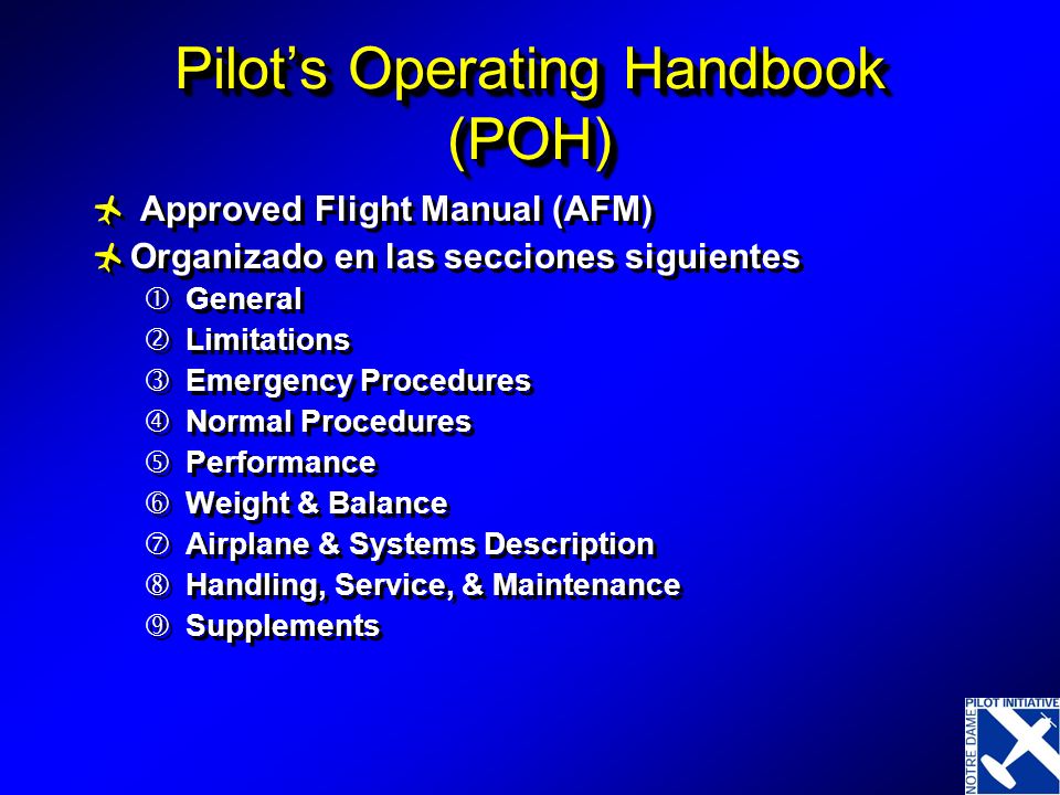 Pilot’s Operating Handbook (POH)
