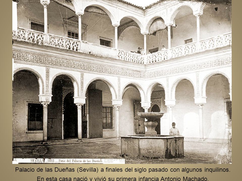 Palacio de las Dueñas (Sevilla) a finales del siglo pasado con algunos inquilinos.