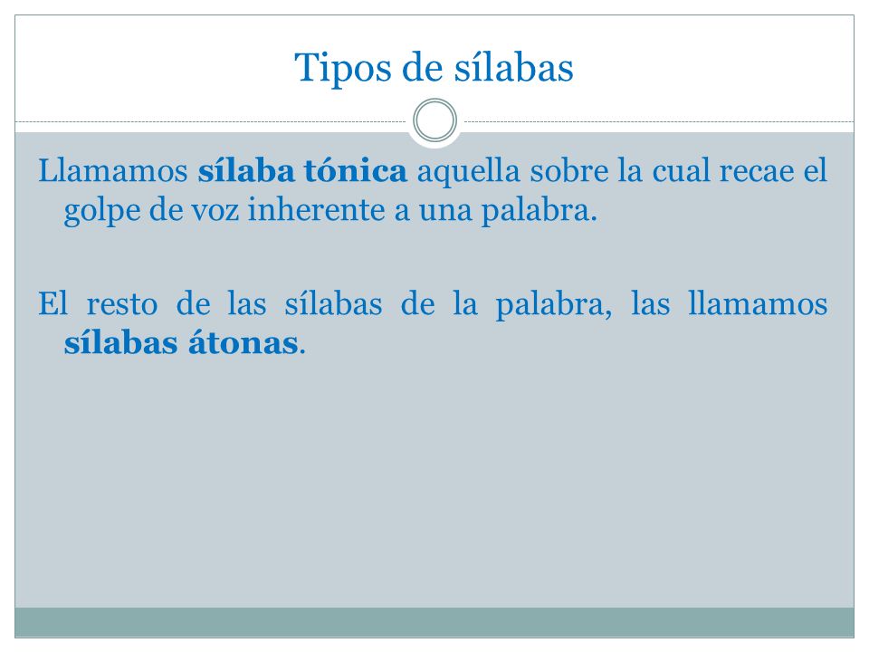 Tipos de sílabas