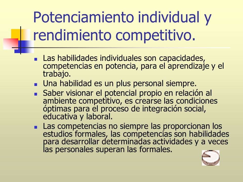 Potenciamiento individual y rendimiento competitivo.