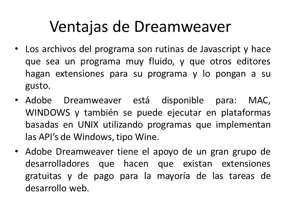 Ventajas de Dreamweaver