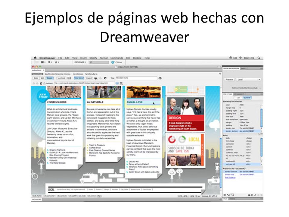 Ejemplos de páginas web hechas con Dreamweaver