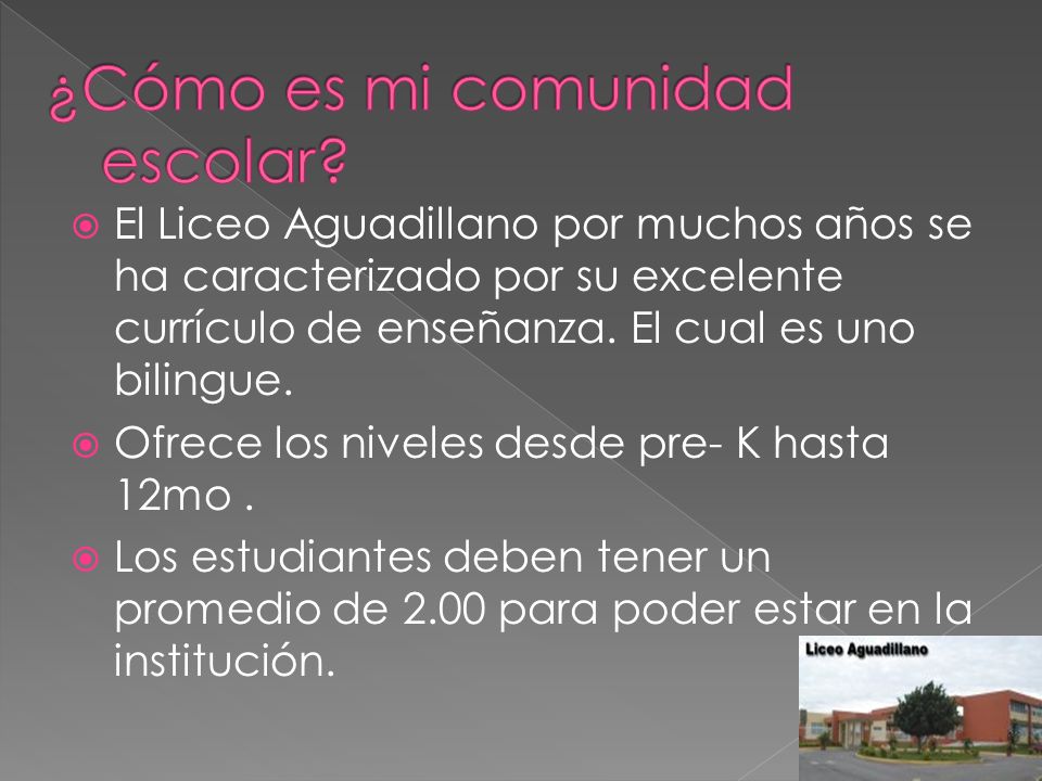¿Cómo es mi comunidad escolar