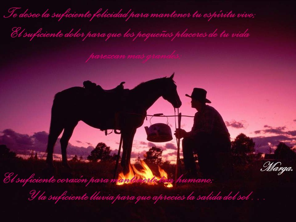 Te deseo la suficiente felicidad para mantener tu espíritu vivo;