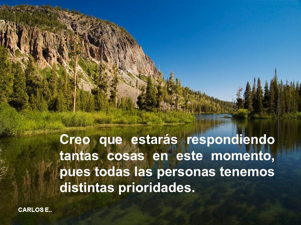 Creo que estarás respondiendo tantas cosas en este momento, pues todas las personas tenemos distintas prioridades.
