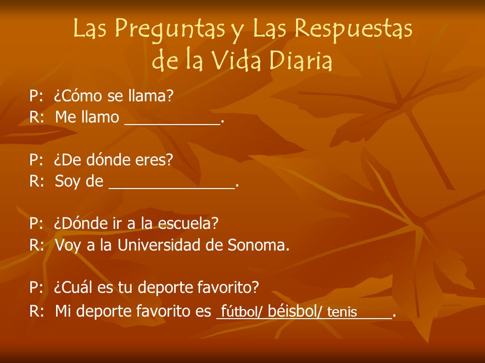 Las Preguntas y Las Respuestas de la Vida Diaria