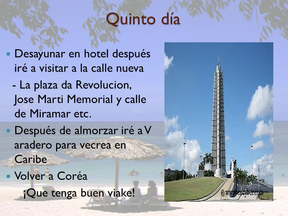 Quinto día Desayunar en hotel después iré a visitar a la calle nueva