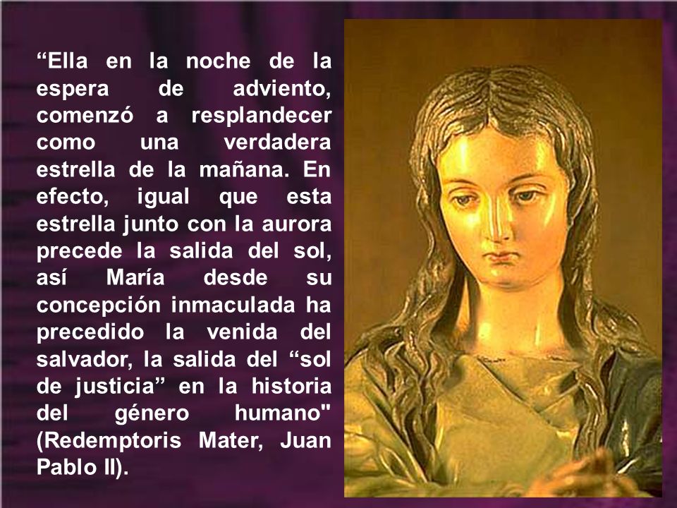 Ella en la noche de la espera de adviento, comenzó a resplandecer como una verdadera estrella de la mañana.