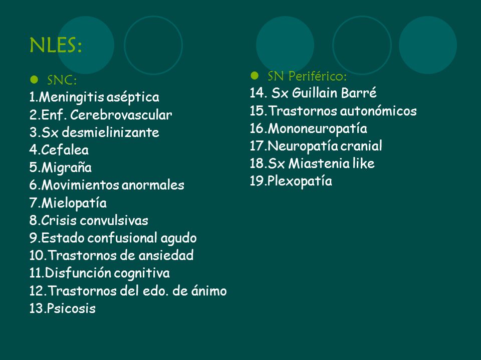 NLES: SN Periférico: SNC: 14. Sx Guillain Barré 1.Meningitis aséptica