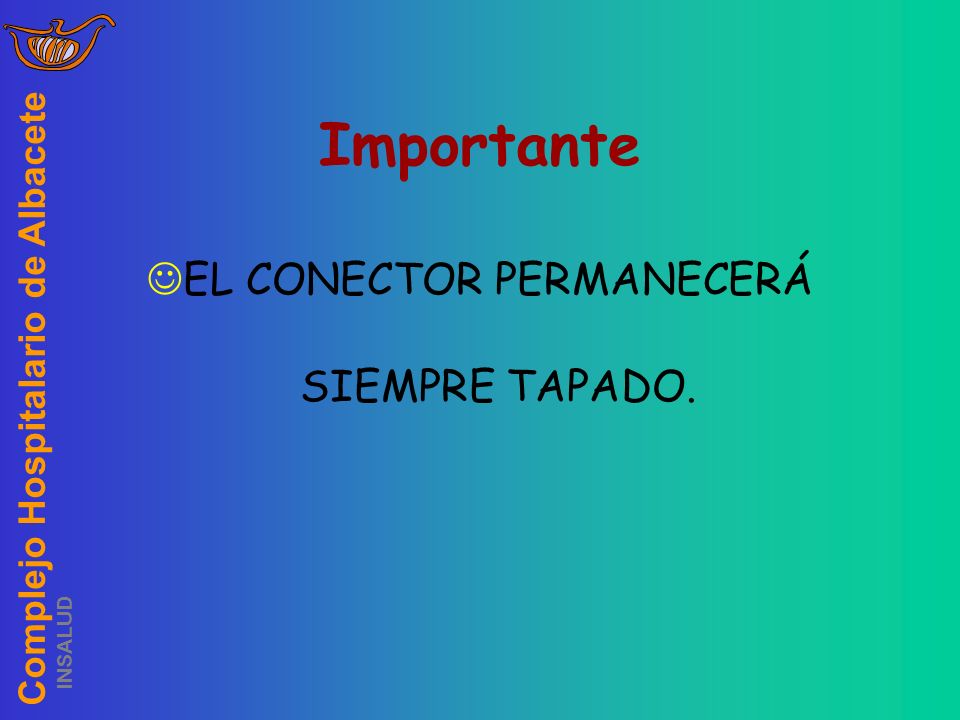 EL CONECTOR PERMANECERÁ SIEMPRE TAPADO.