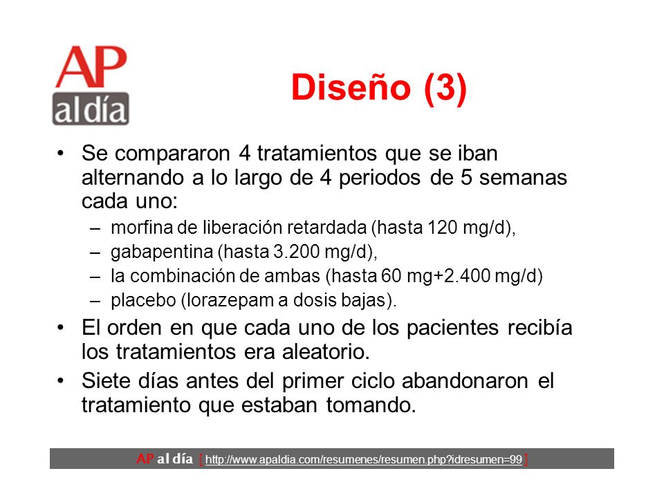 Diseño (3) Se compararon 4 tratamientos que se iban alternando a lo largo de 4 periodos de 5 semanas cada uno: