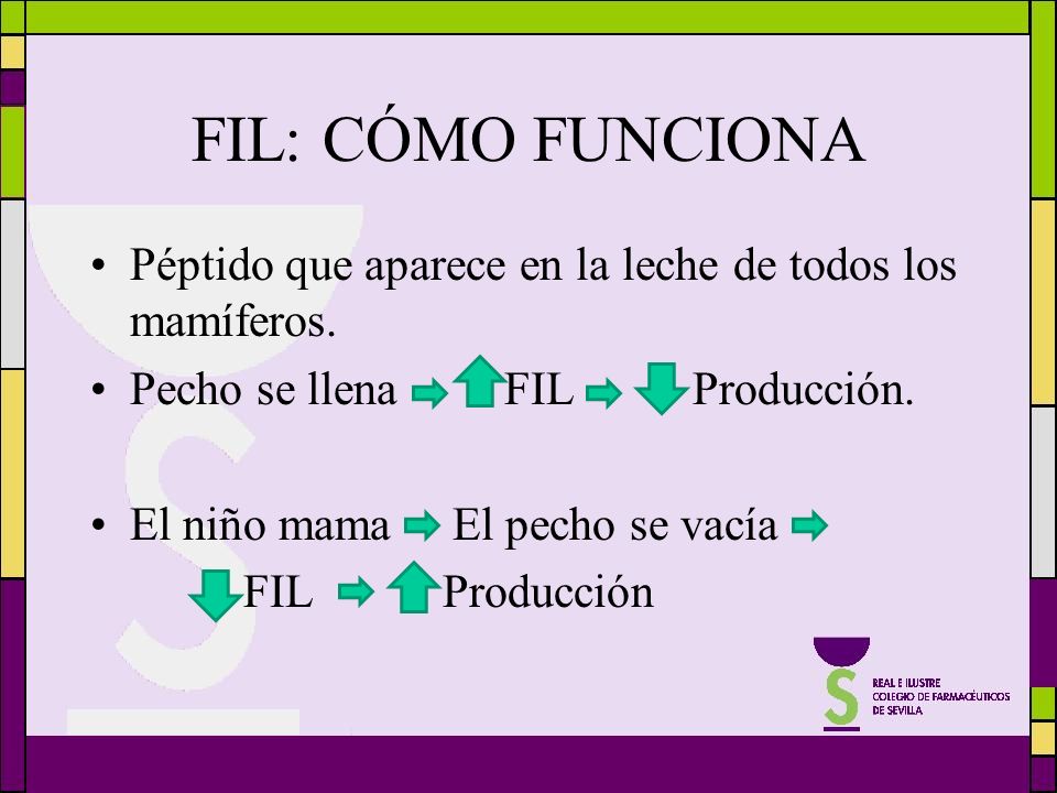 FIL: CÓMO FUNCIONA Péptido que aparece en la leche de todos los mamíferos. Pecho se llena FIL Producción.