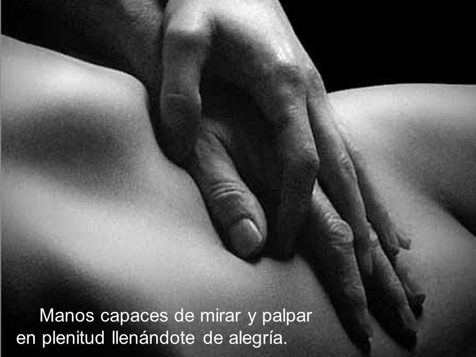 Manos capaces de mirar y palpar en plenitud llenándote de alegría.