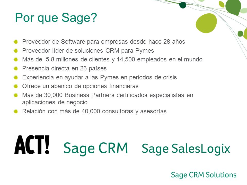 Por que Sage Proveedor de Software para empresas desde hace 28 años