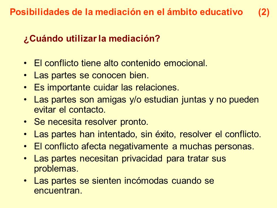 Posibilidades de la mediación en el ámbito educativo (2)