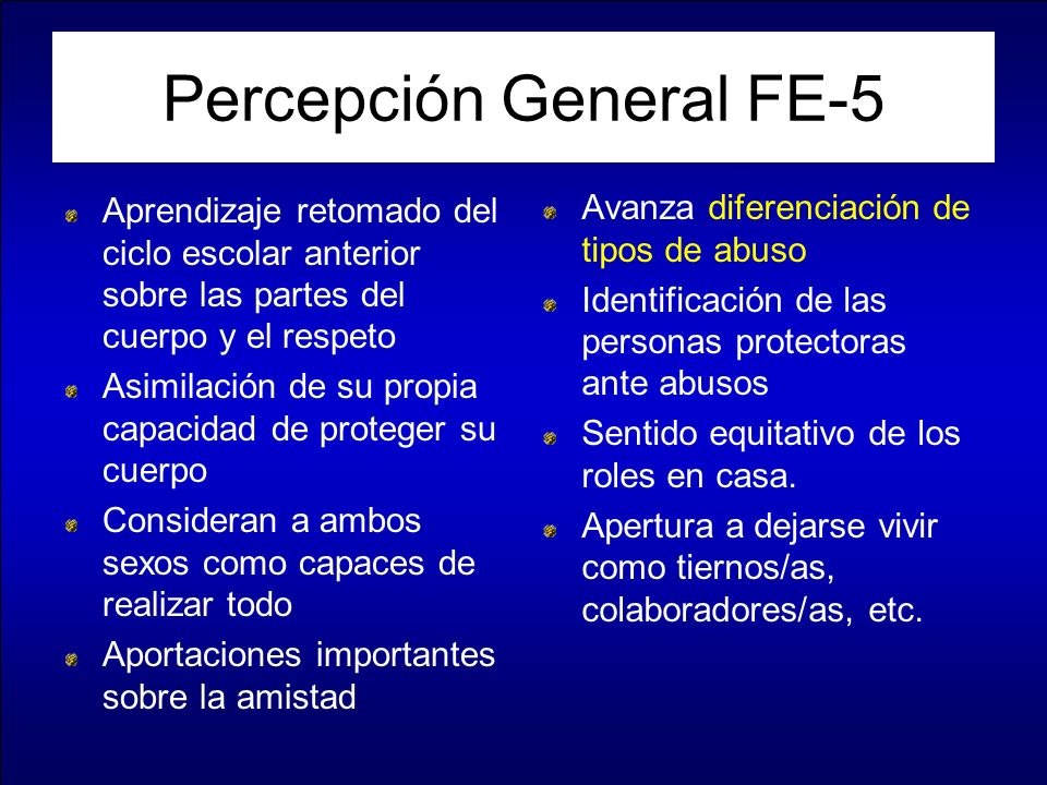 Percepción General FE-5