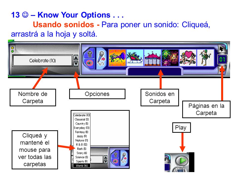 Cliqueá y mantené el mouse para ver todas las carpetas