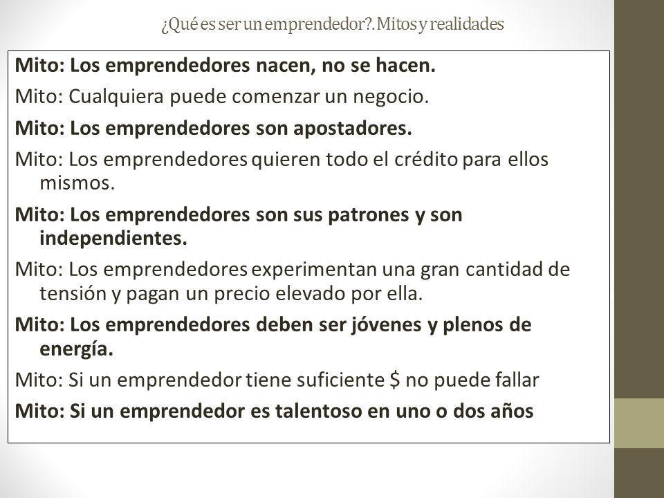 ¿Qué es ser un emprendedor . Mitos y realidades