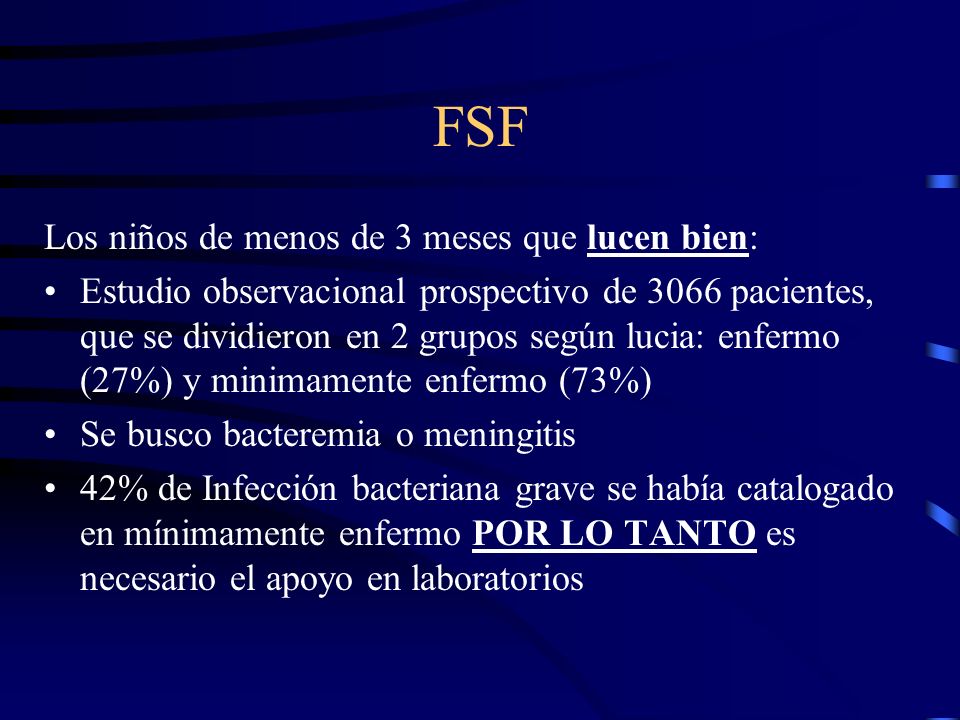 FSF Los niños de menos de 3 meses que lucen bien: