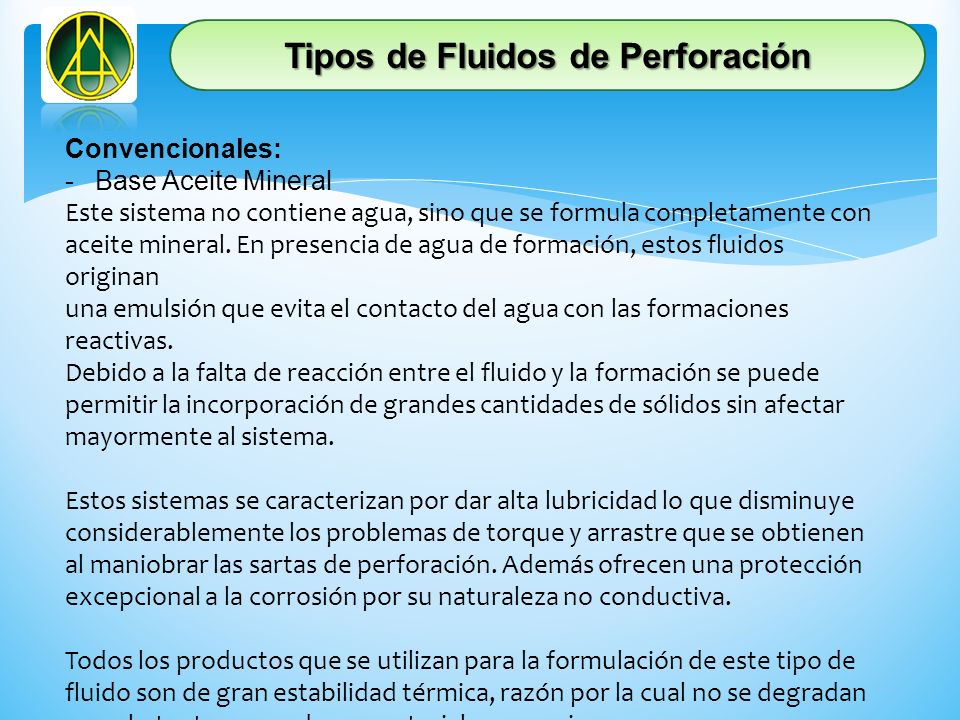Tipos de Fluidos de Perforación