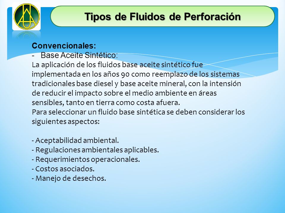 Tipos de Fluidos de Perforación