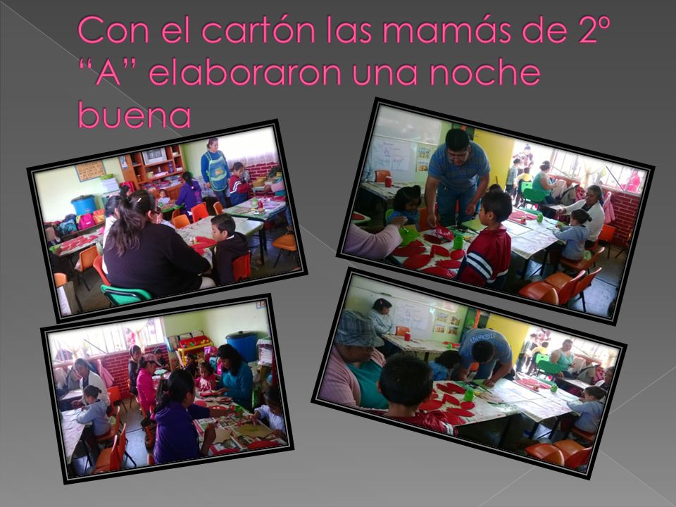 Con el cartón las mamás de 2º A elaboraron una noche buena