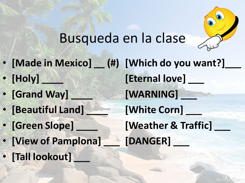 Busqueda en la clase [Made in Mexico] __ (#) [Which do you want ]___