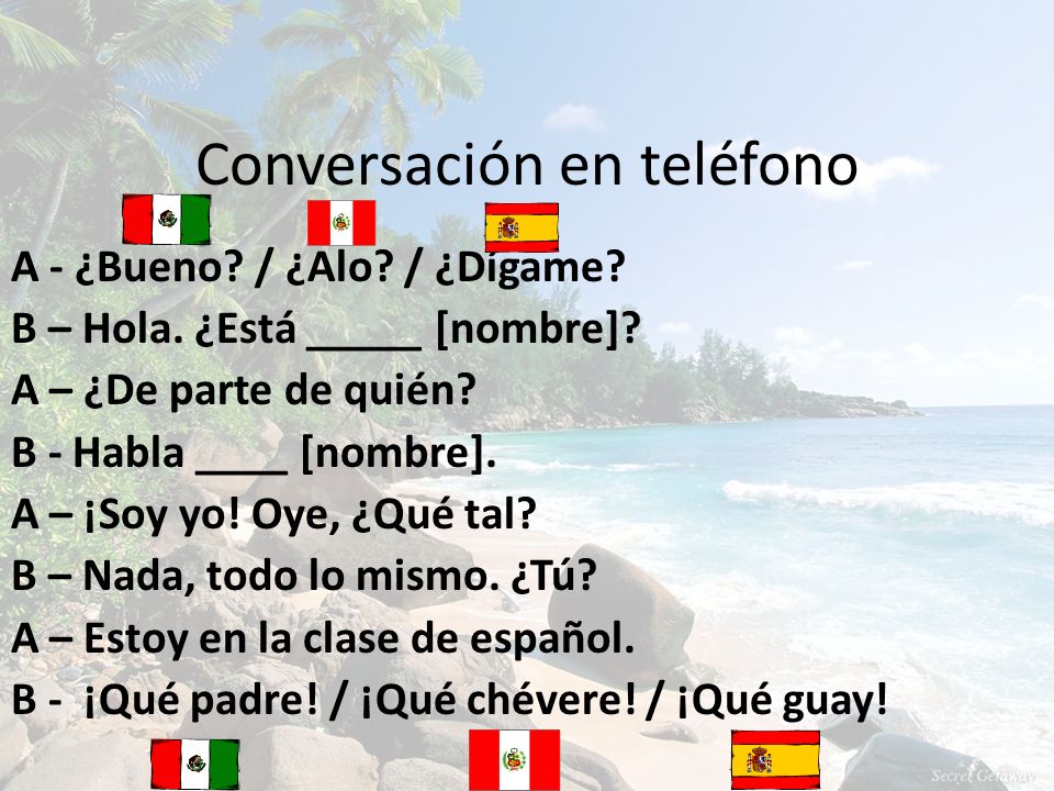 Conversación en teléfono