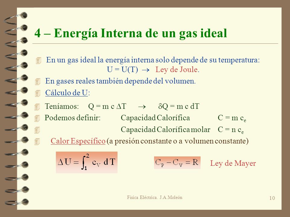 4 – Energía Interna de un gas ideal