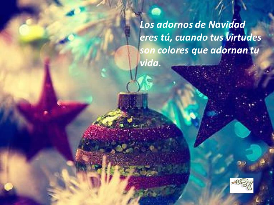 Los adornos de Navidad eres tú, cuando tus virtudes son colores que adornan tu vida.