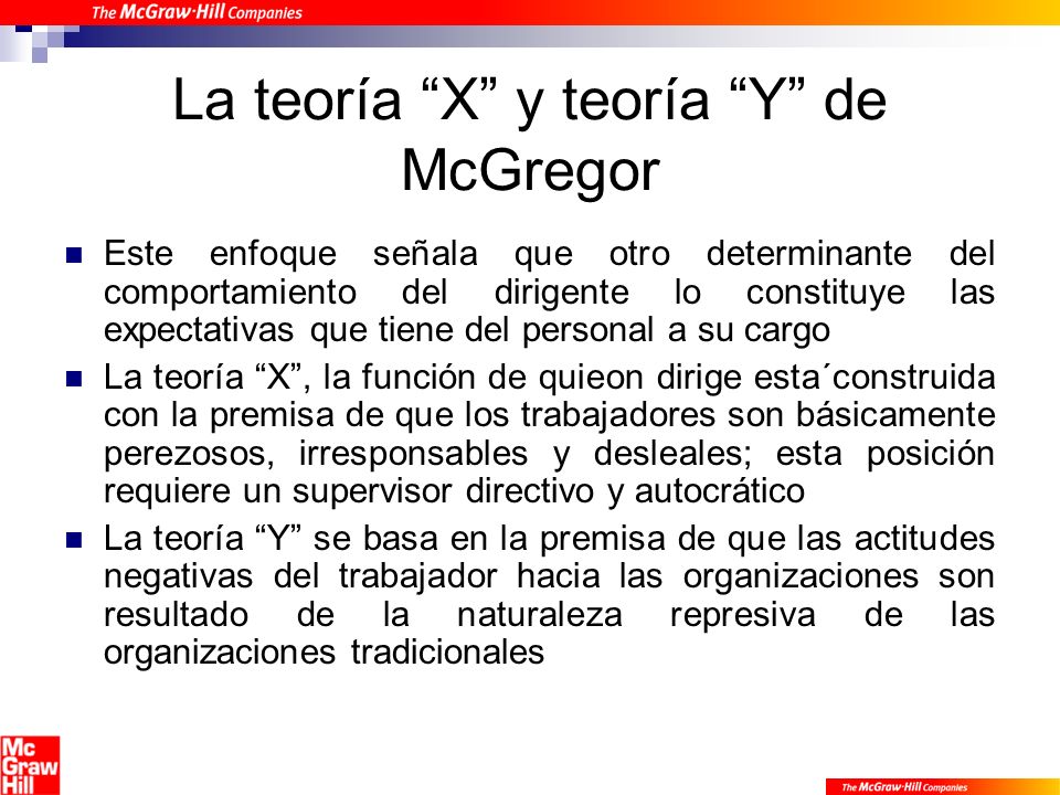 La teoría X y teoría Y de McGregor