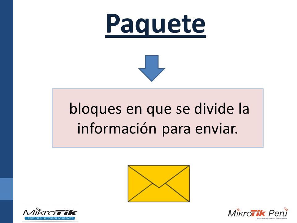 bloques en que se divide la información para enviar.