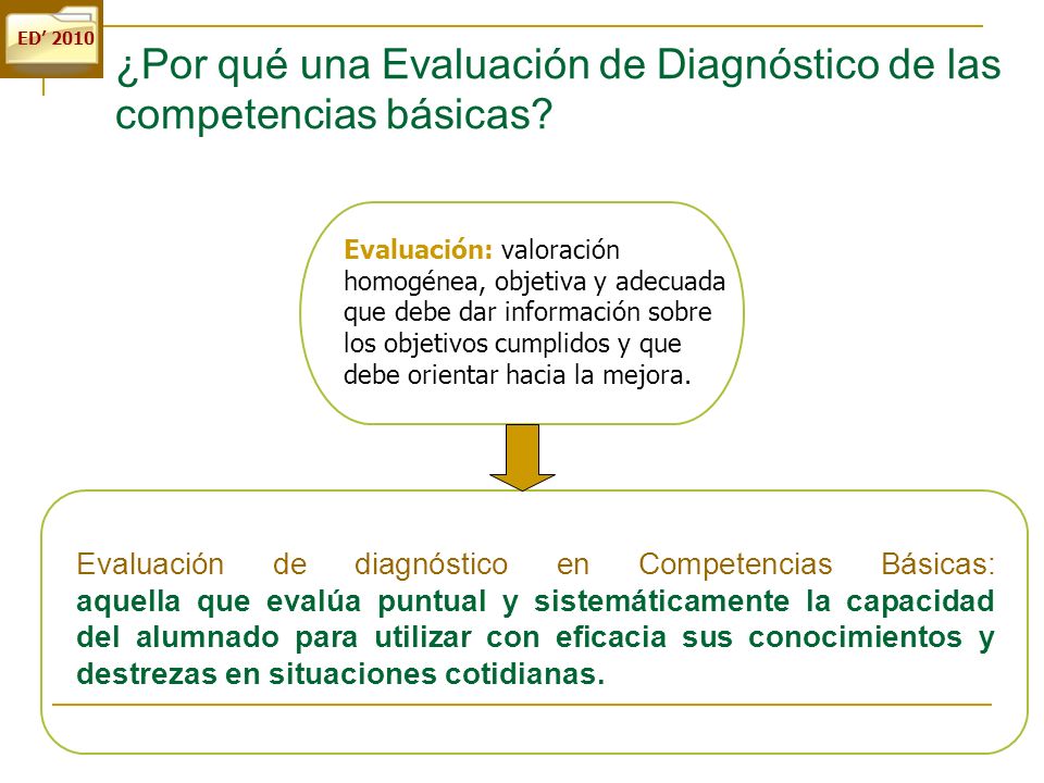 ¿Por qué una Evaluación de Diagnóstico de las competencias básicas