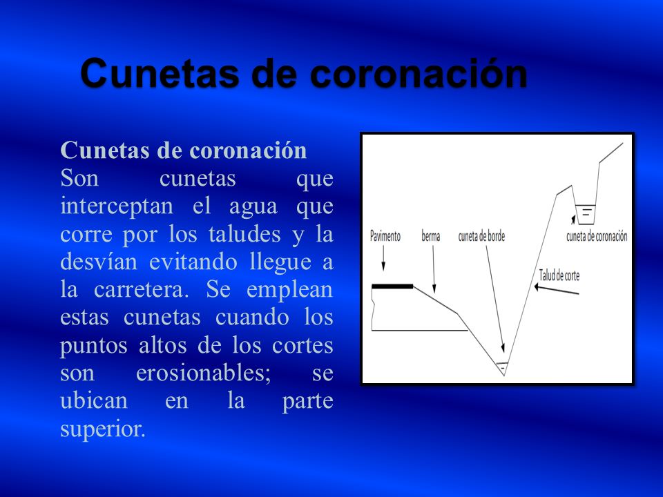 Cunetas de coronación Cunetas de coronación