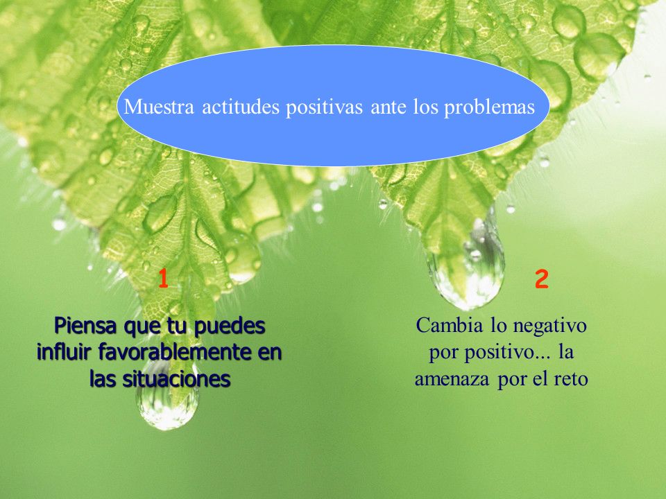 Piensa que tu puedes influir favorablemente en las situaciones