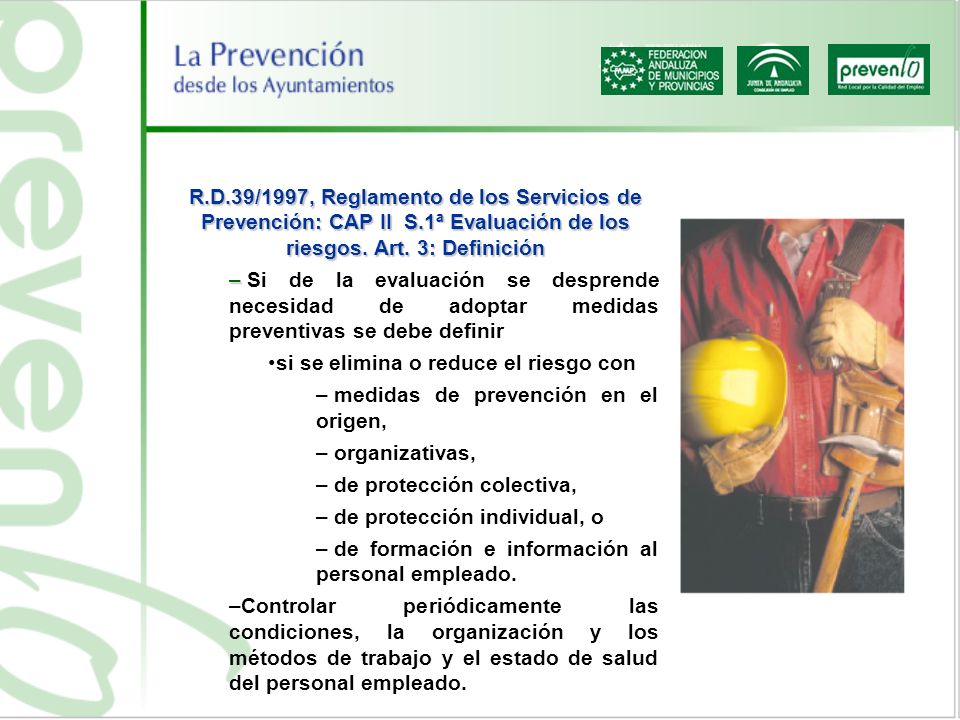 R. D. 39/1997, Reglamento de los Servicios de Prevención: CAP II S