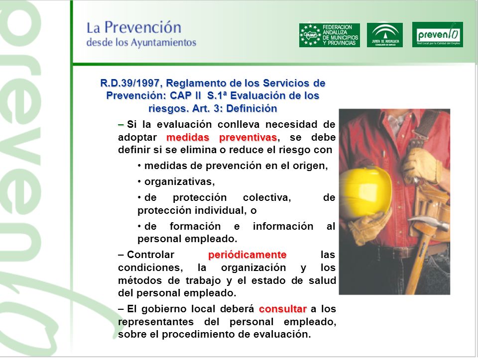 R. D. 39/1997, Reglamento de los Servicios de Prevención: CAP II S
