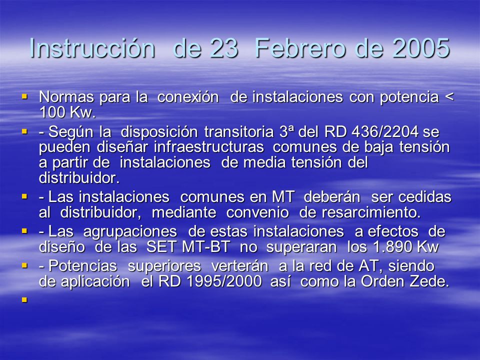 Instrucción de 23 Febrero de 2005