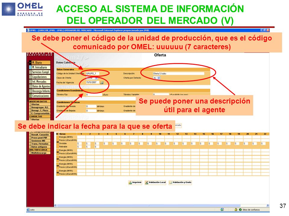 ACCESO AL SISTEMA DE INFORMACIÓN DEL OPERADOR DEL MERCADO (V)