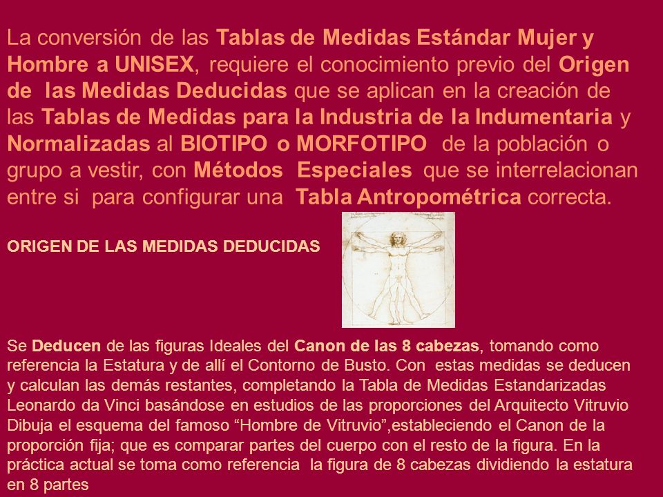 La conversión de las Tablas de Medidas Estándar Mujer y