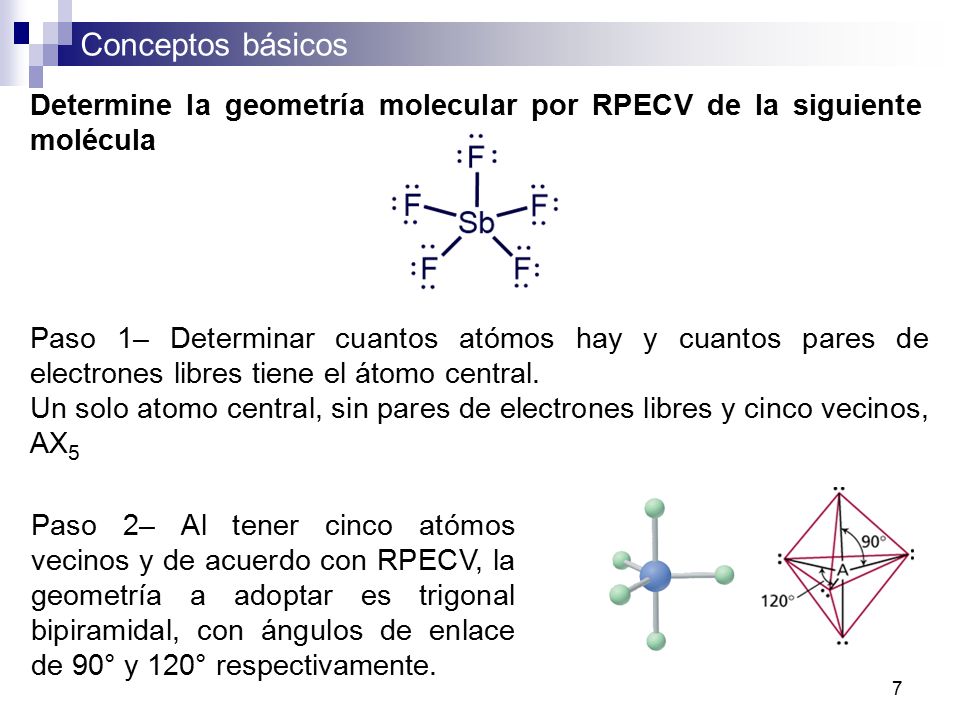 Determine la geometría molecular por RPECV de la siguiente molécula