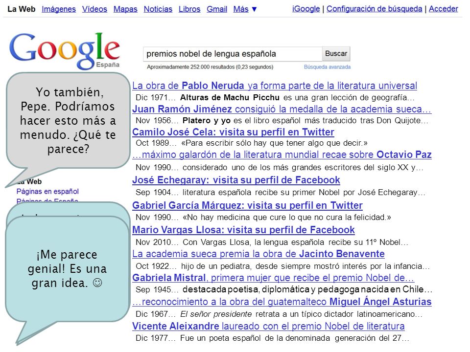 Yo también, Pepe. Podríamos hacer esto más a menudo. ¿Qué te parece