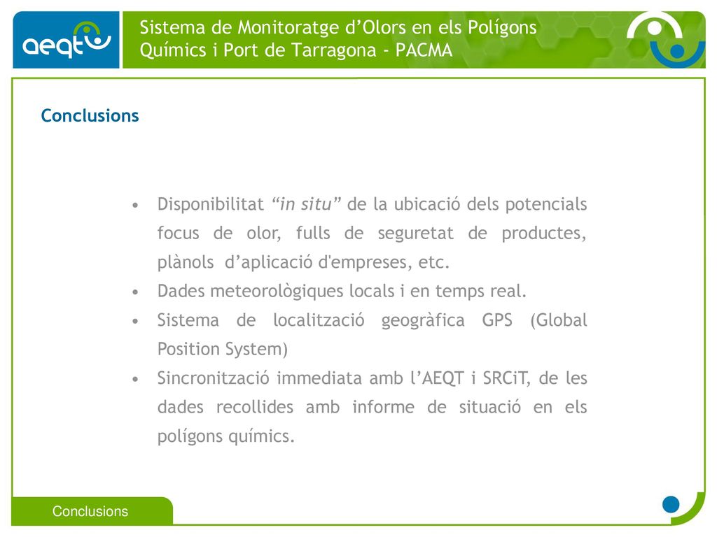 Sistema de Monitoratge d’Olors en els Polígons Químics i Port de Tarragona - PACMA