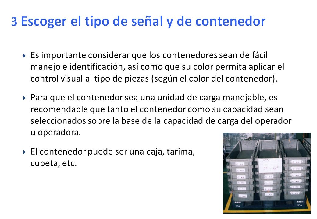 3 Escoger el tipo de señal y de contenedor