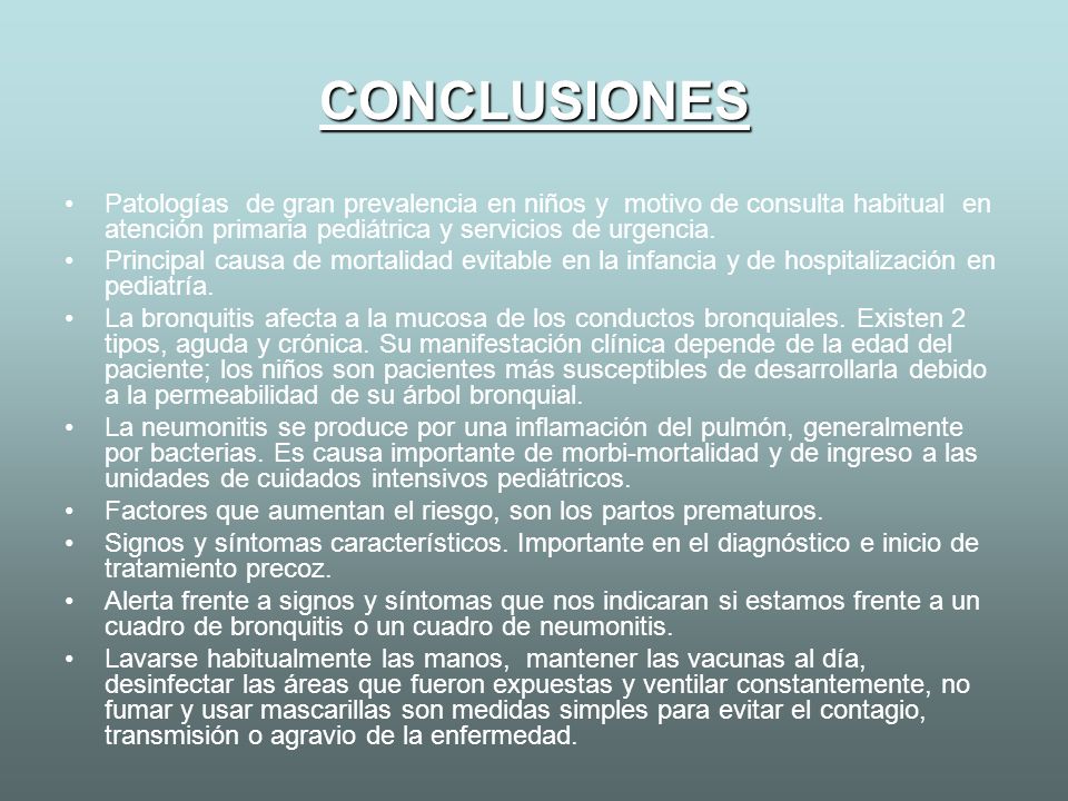 CONCLUSIONES Patologías de gran prevalencia en niños y motivo de consulta habitual en atención primaria pediátrica y servicios de urgencia.